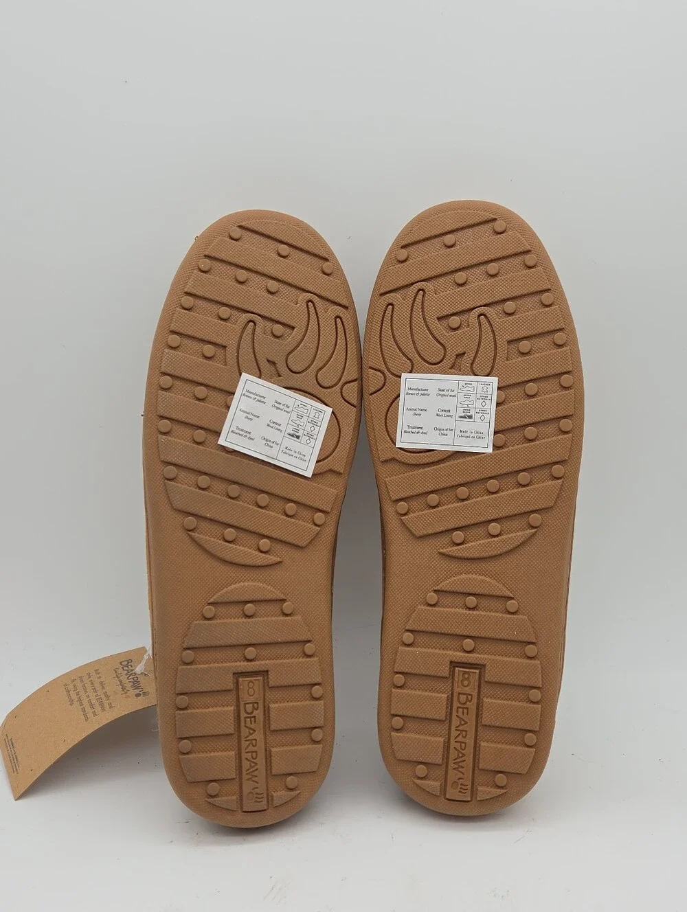 NWT Bearpaw Sheep Fur Lined Moccasin Brian Slippers Size Men's 8